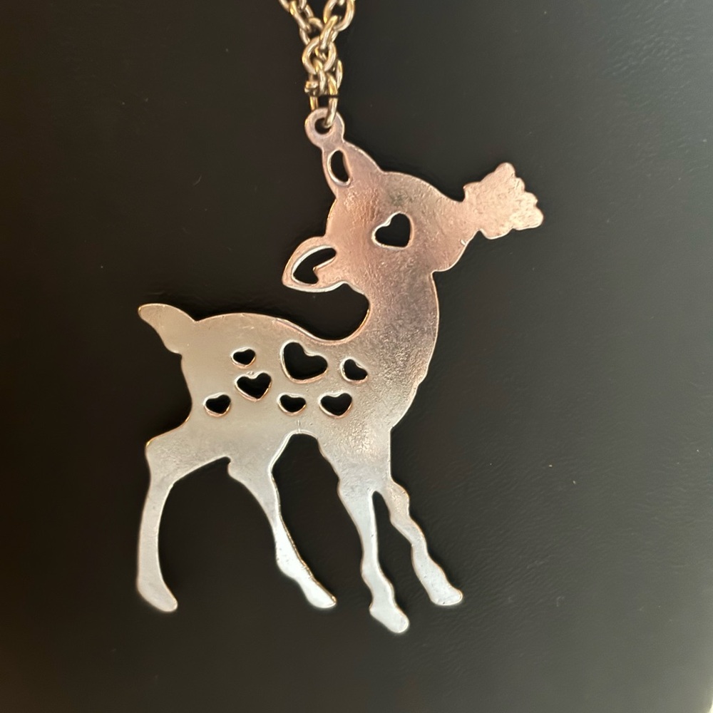 Silver Deer Pendant Necklace - Picture 3 of 3